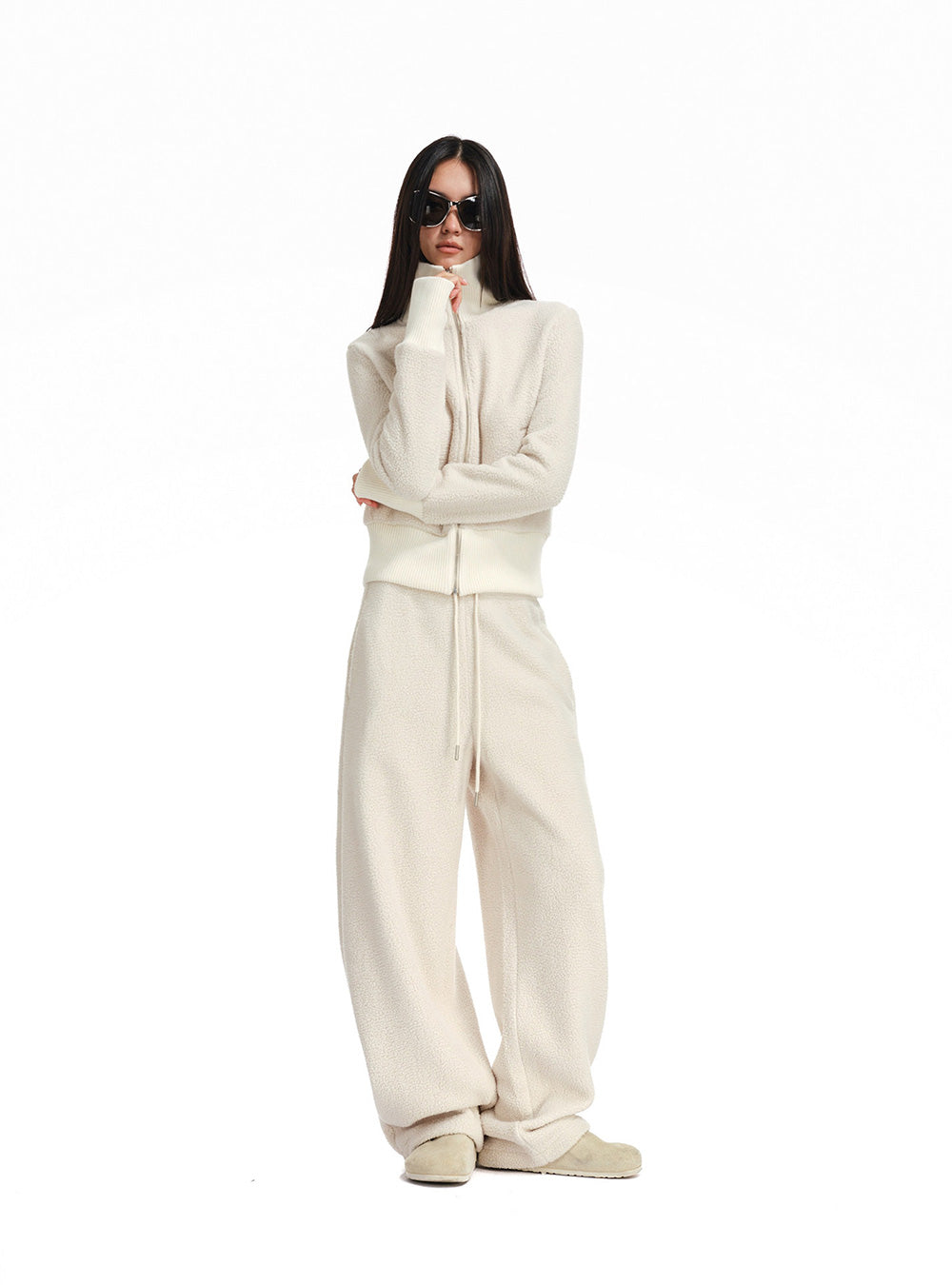 Soft Curve Zip-Up & Wide Pants (4color)