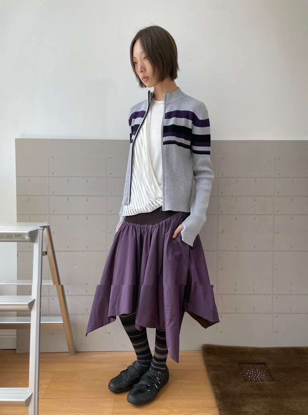 Stripe Loop Knit Cardigan