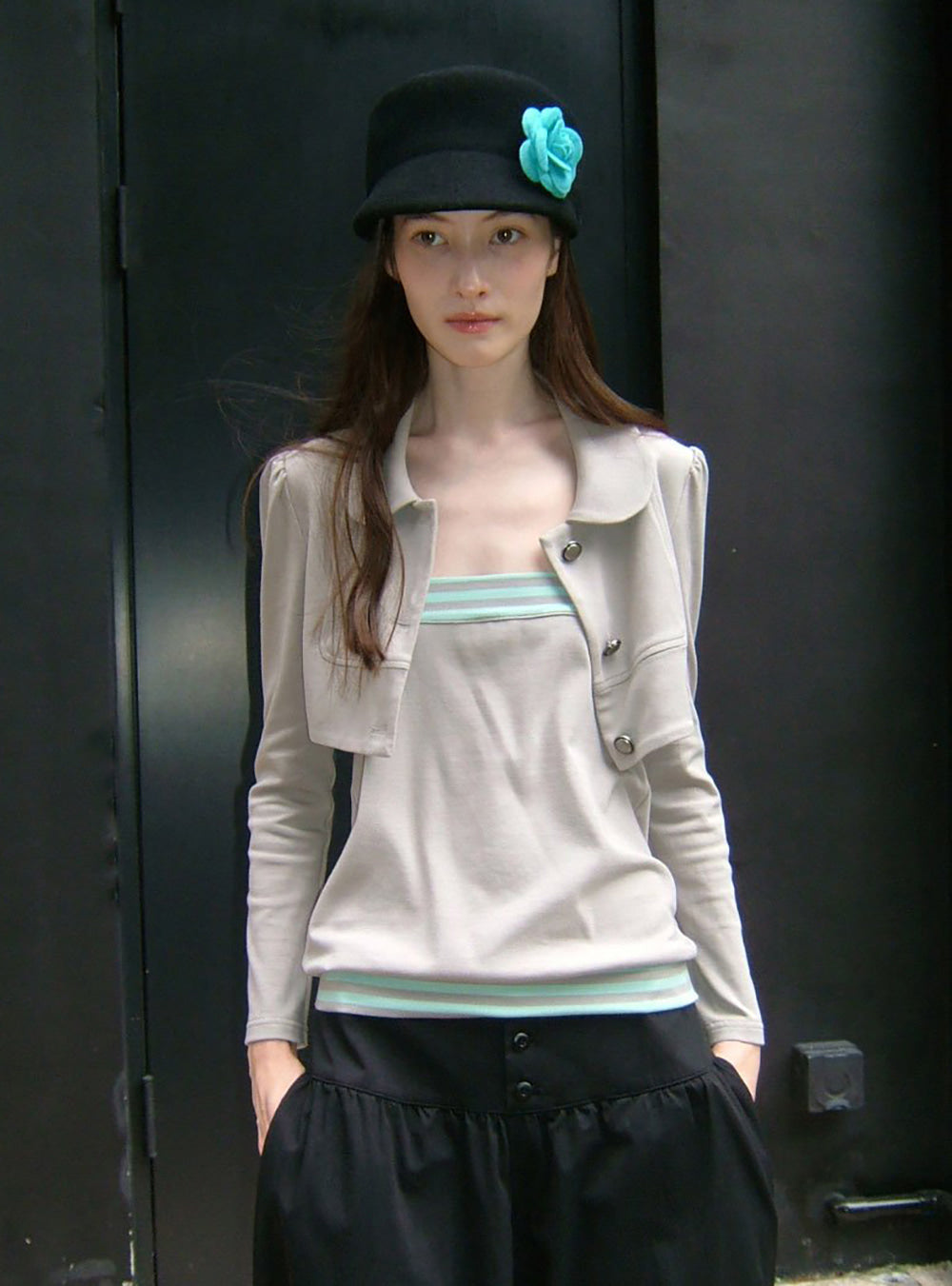 Mint Line Tube Top & Contour Bolero