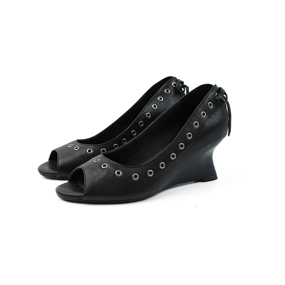 Rebel Eyelet Peep-Toe Heels