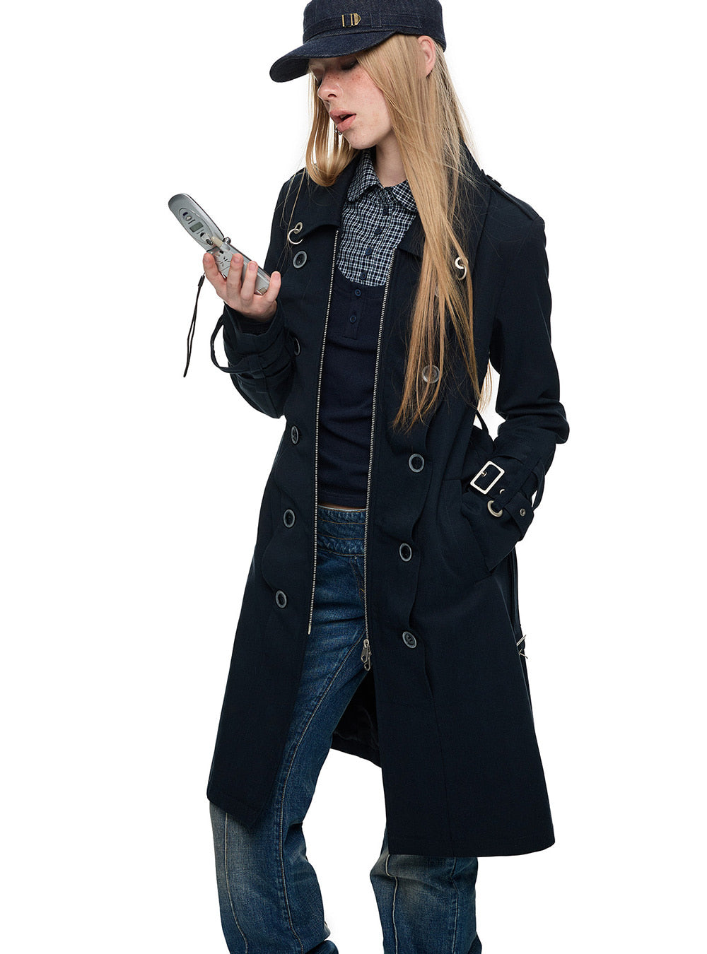 Tie Waist Double Breasted Trench Coat