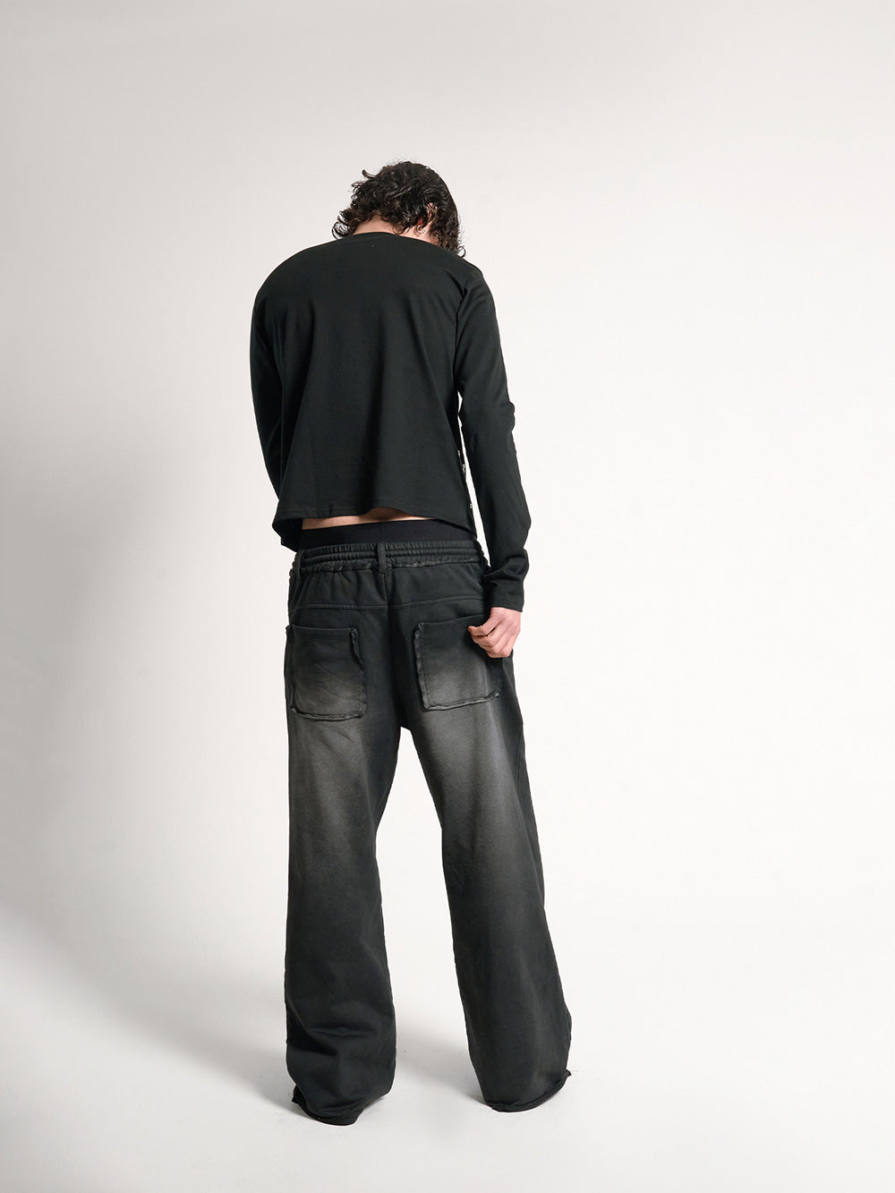 Silver Void Eyelet Baggy Pants