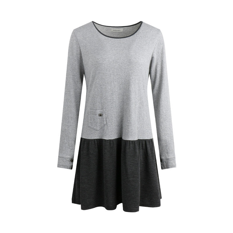 Contrast Panel Knit Dress