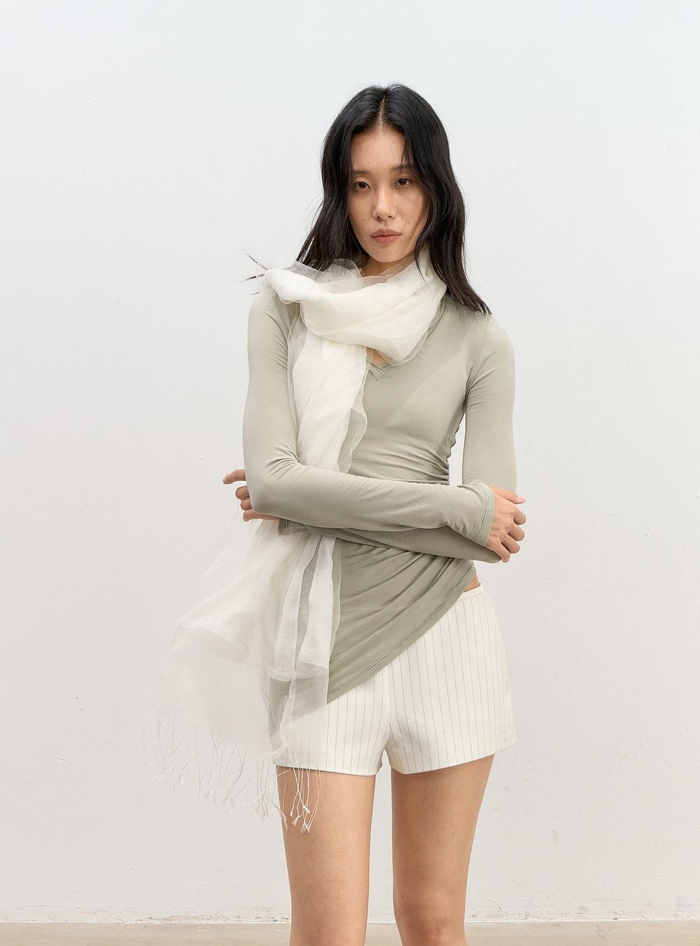 Refined Stripe Satin Shorts