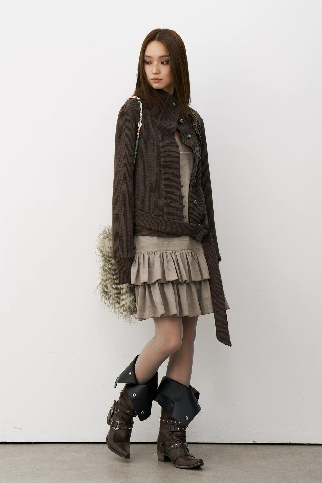 THELIGHT | LACE SHOULDER KNIT JACKET【ID:TN00115】