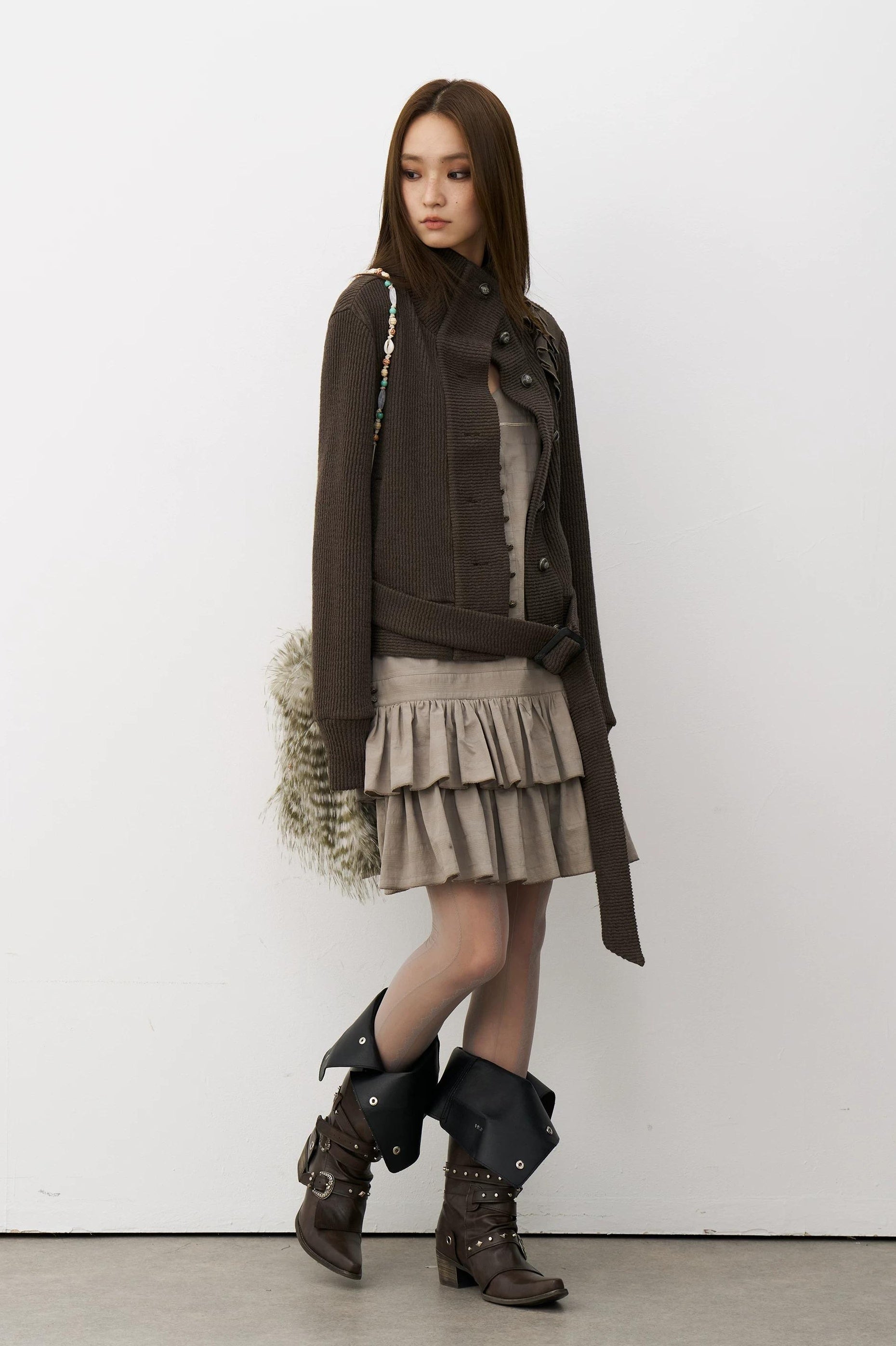 THELIGHT | LACE SHOULDER KNIT JACKET【ID:TN00115】