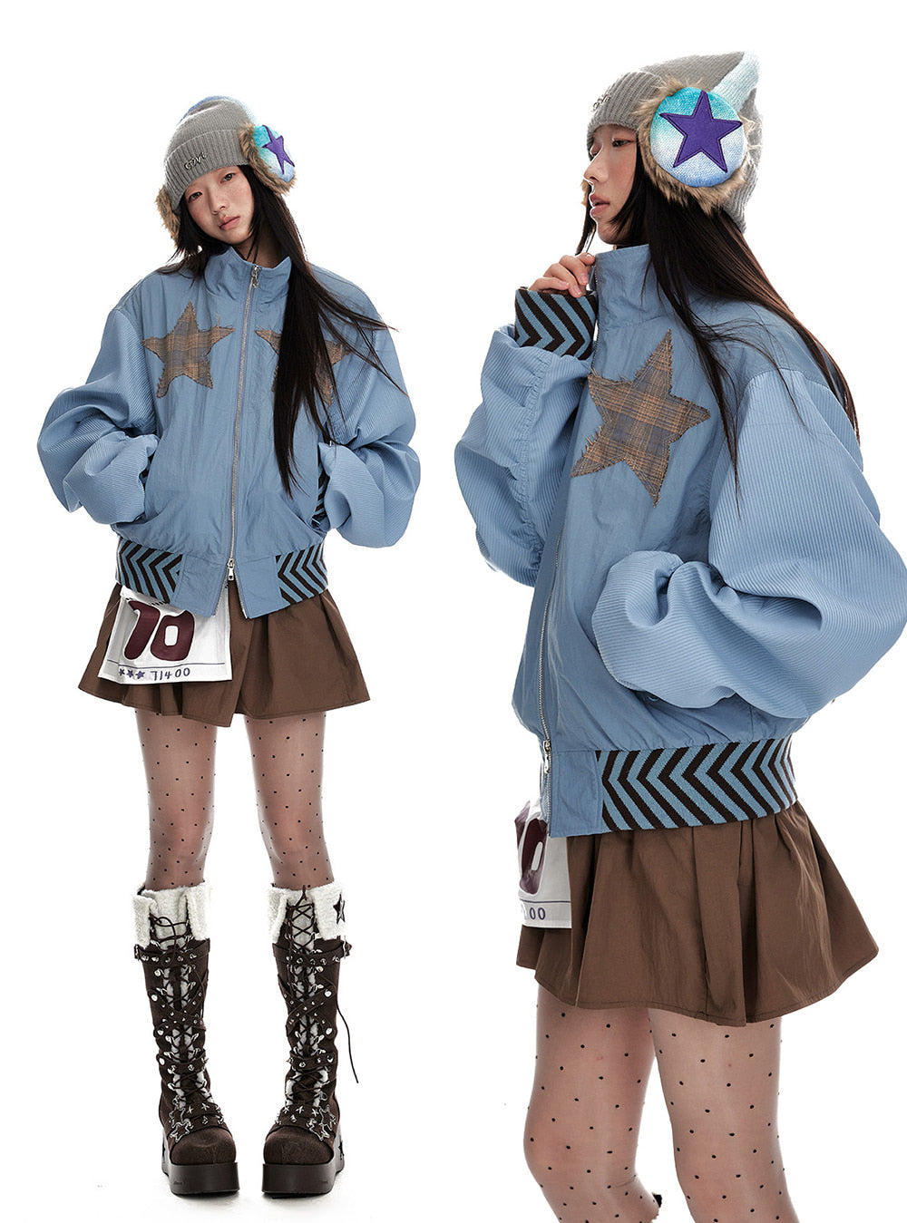 Star'S Fairy Tale Double Zipper Jacket
