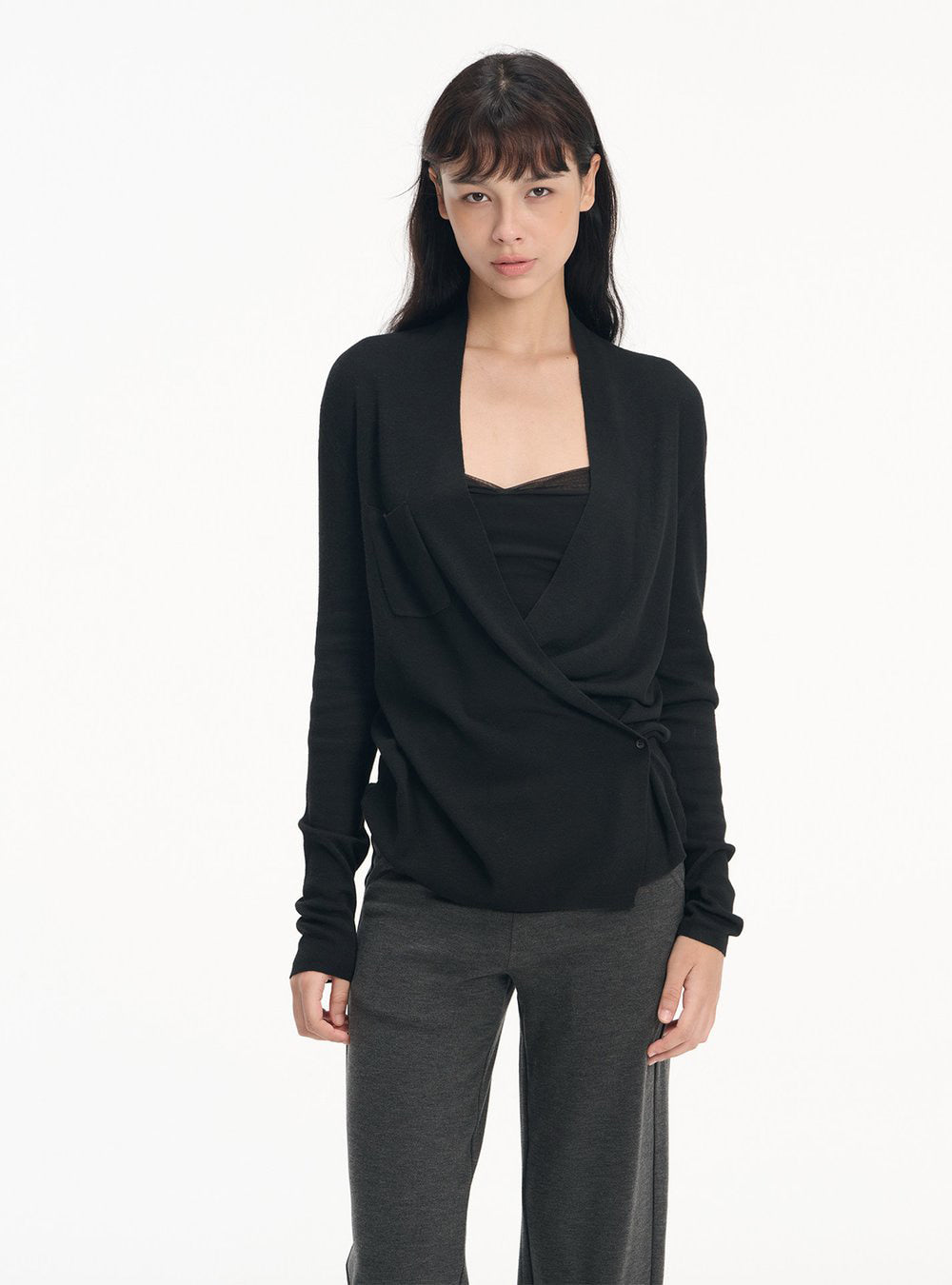 Cross Wrap V-Neck Cardigan (2color)