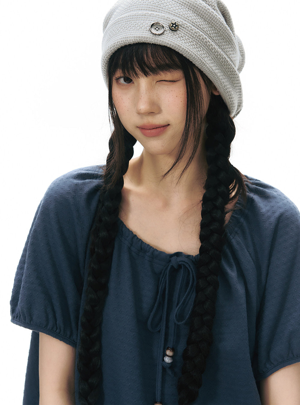 Layered Stripe Sleeve String Top (2color)
