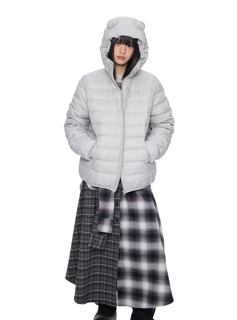 Winter Bear Ear Duck Down Hoodie Jacket(3color)