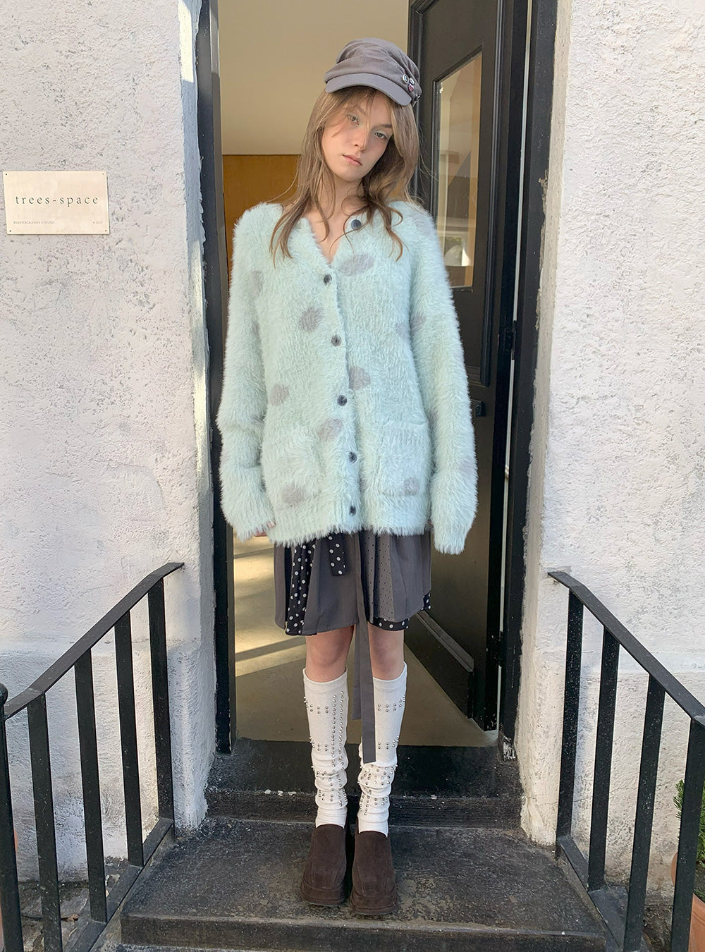 Mint Breeze Dot Cardigan