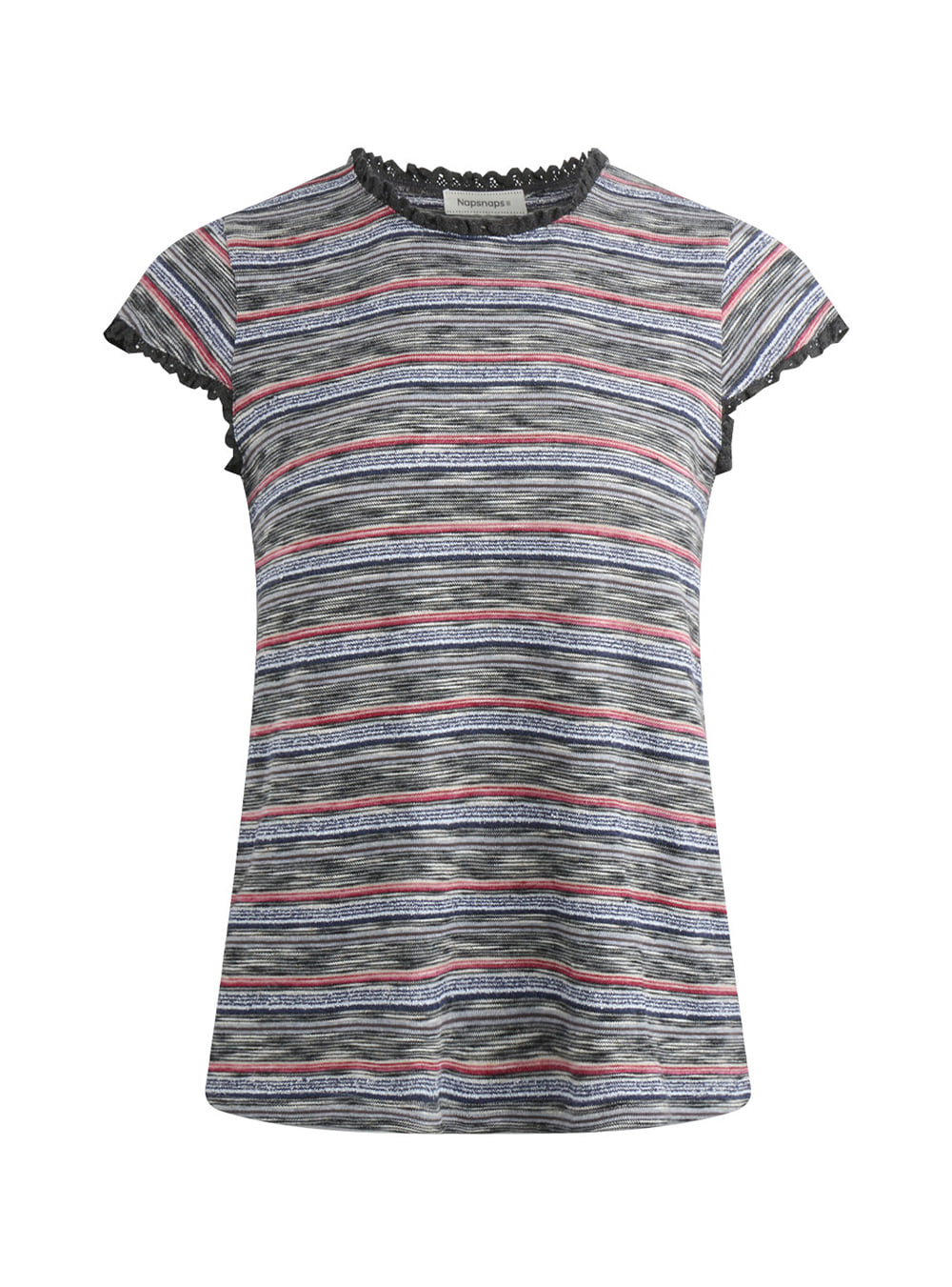 Stripe Lace Edge Top (2color)