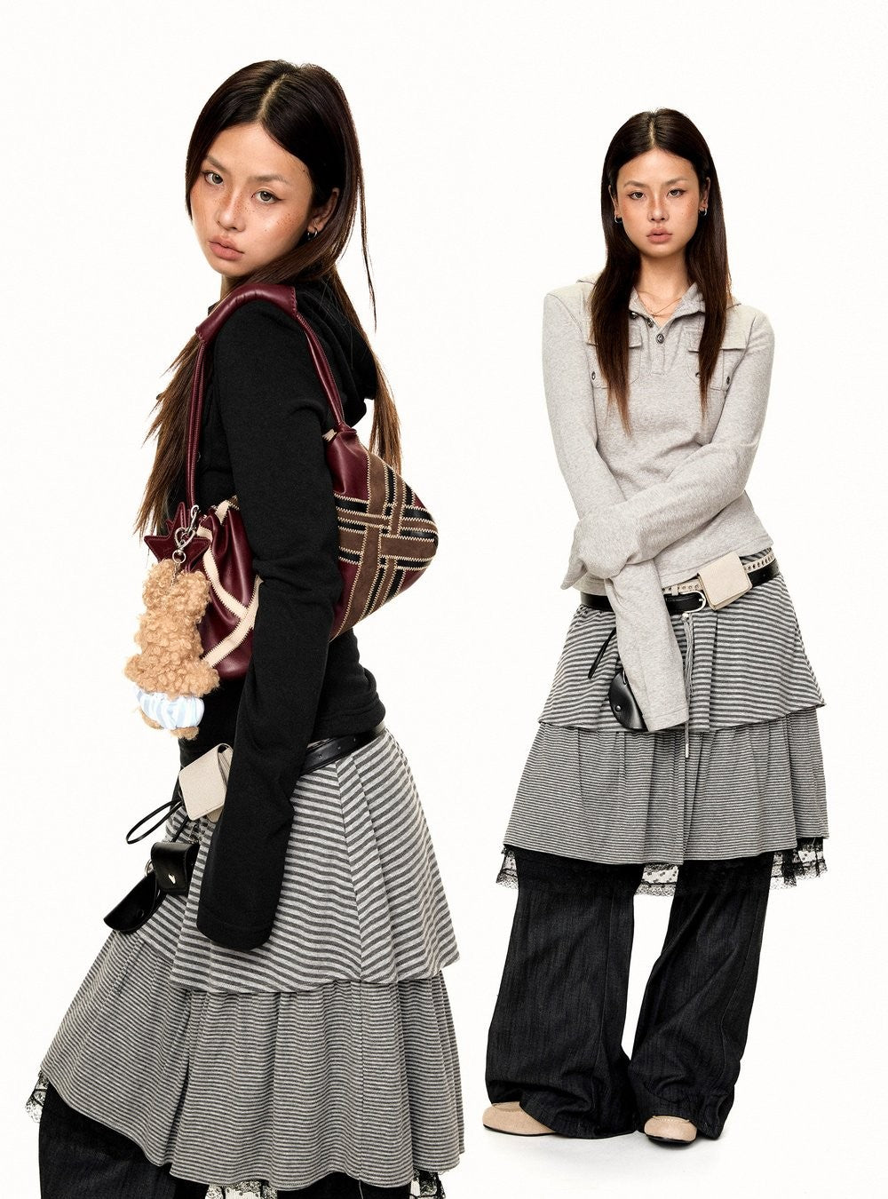 Hooded Button Top (2color)