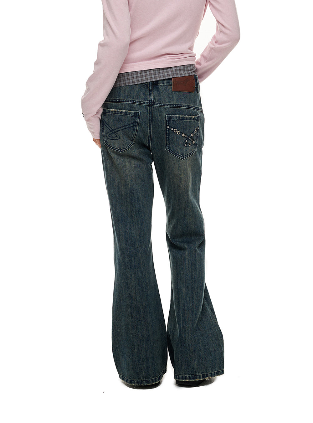 Washed Slim-Fit Semi Bootcut Jeans