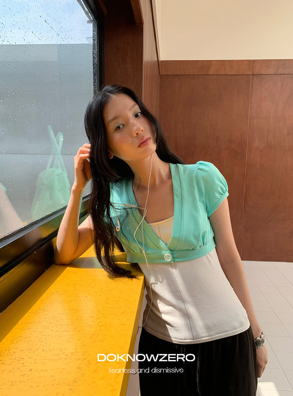 Dopamine Cropped Puff Cardigan (2color)
