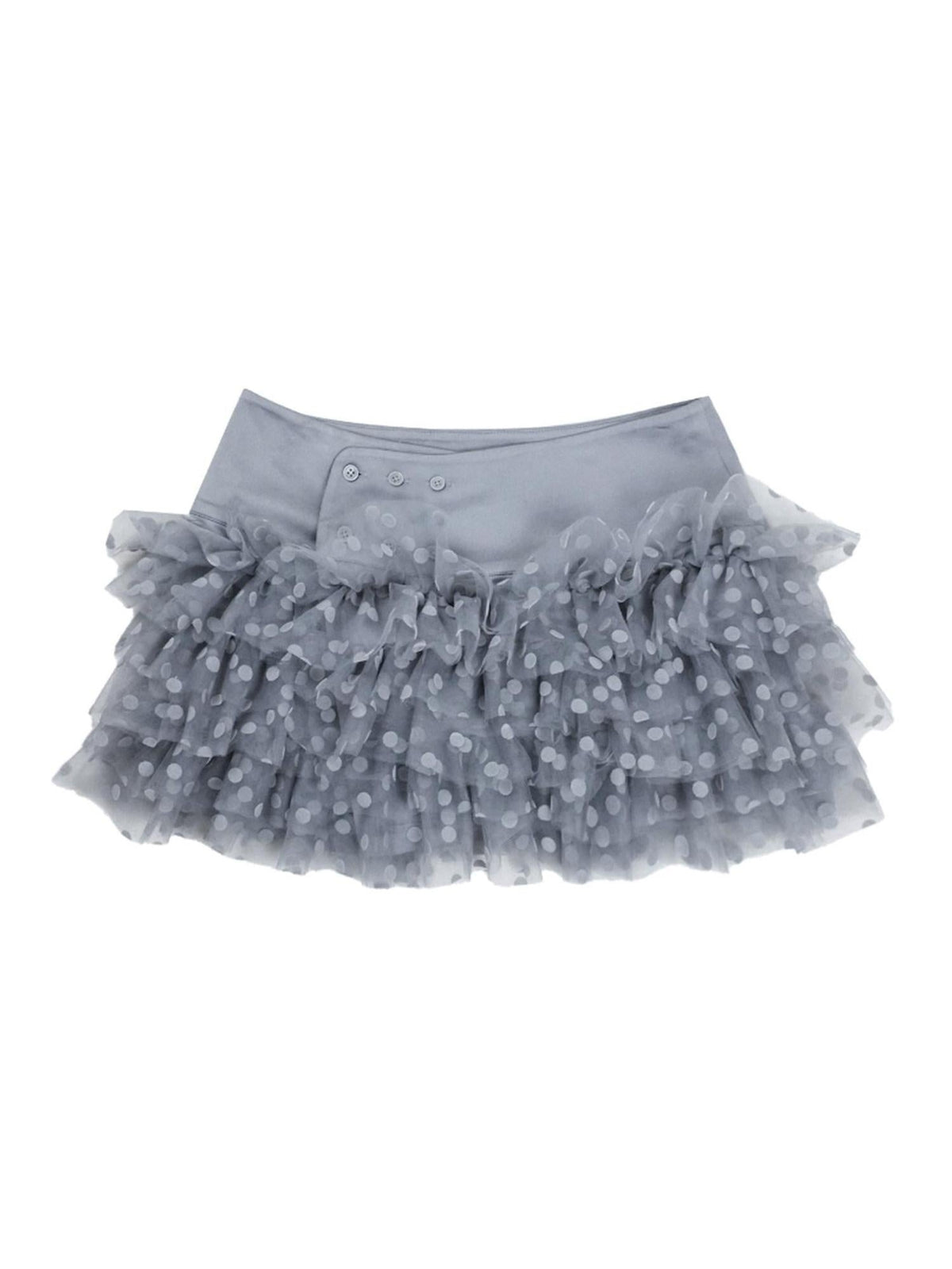 Core Spun Casual Pleated Puff Skirt Mid Waist Girls Mint Gray Mini Skirts