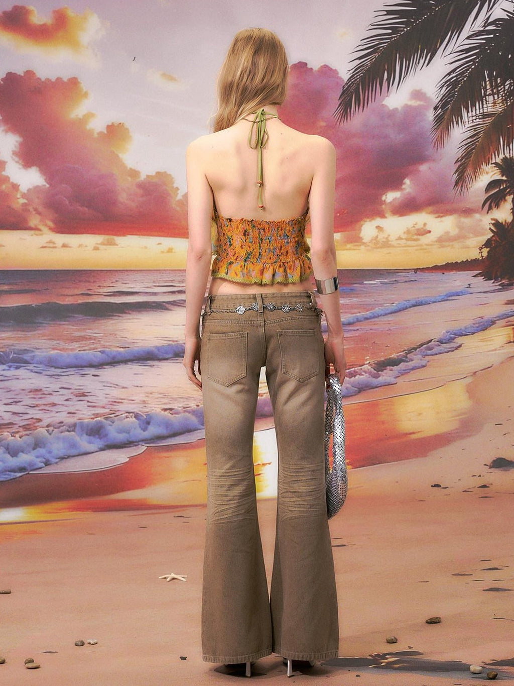 Original Design Backless Slim Fit Floral Spaghetti Strap Women Camisoles