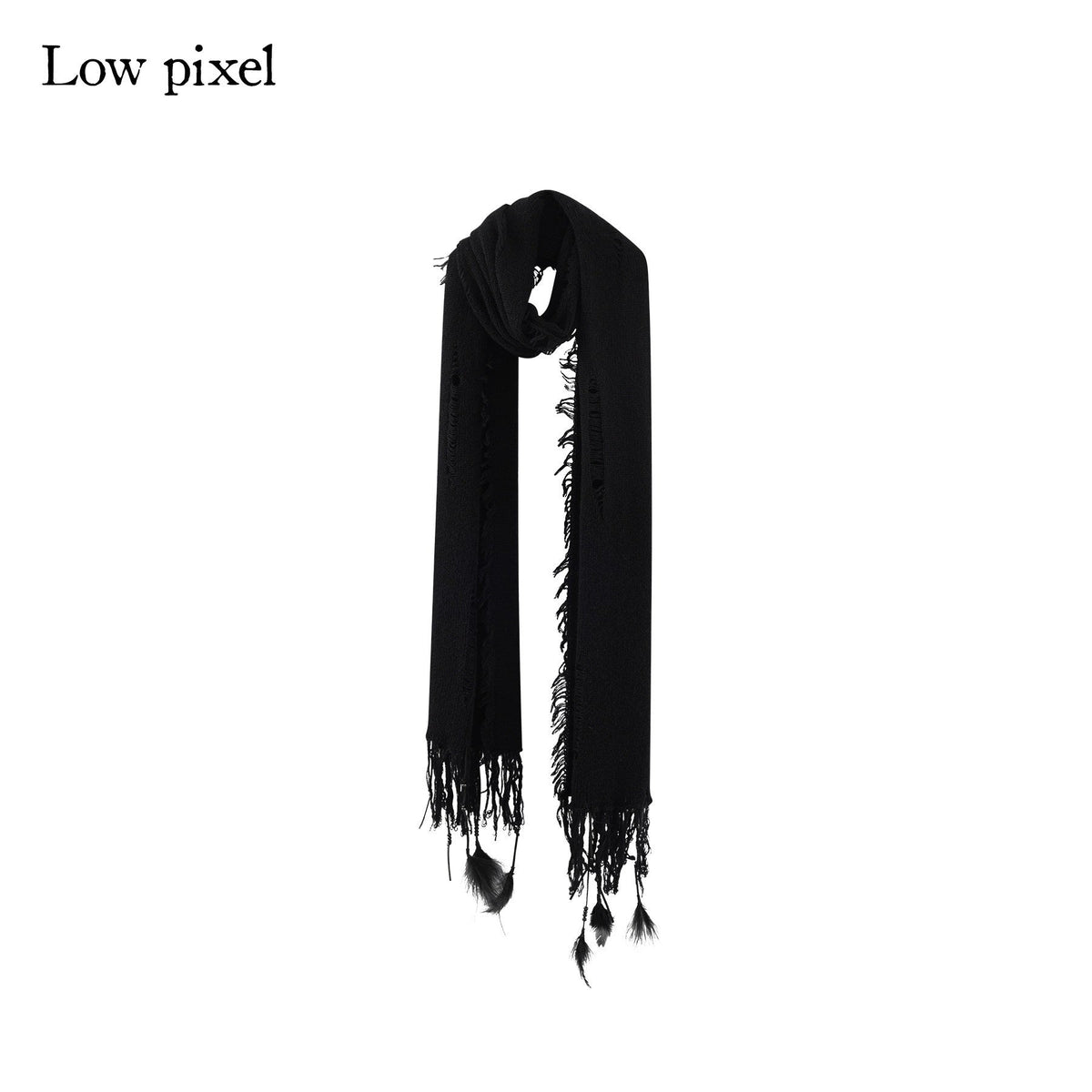 Waist Defining Wool Knit Tassel Casual Long Sleeve Round Neck Black Maxi Dresses