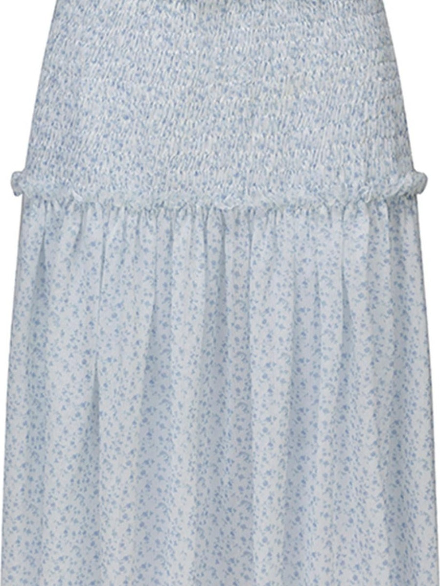 High Stretch Ruffle Pleated Low Waist Casual Women Floral Pink Midi Skirts