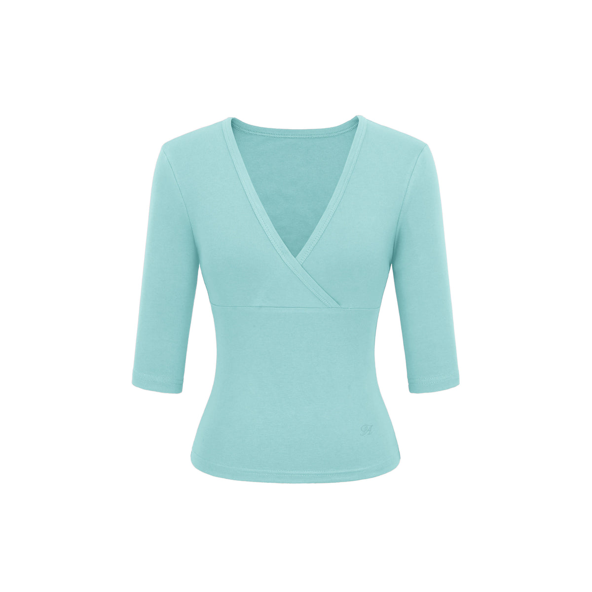 Cross V-Neck Mid Sleeve Top (7color)