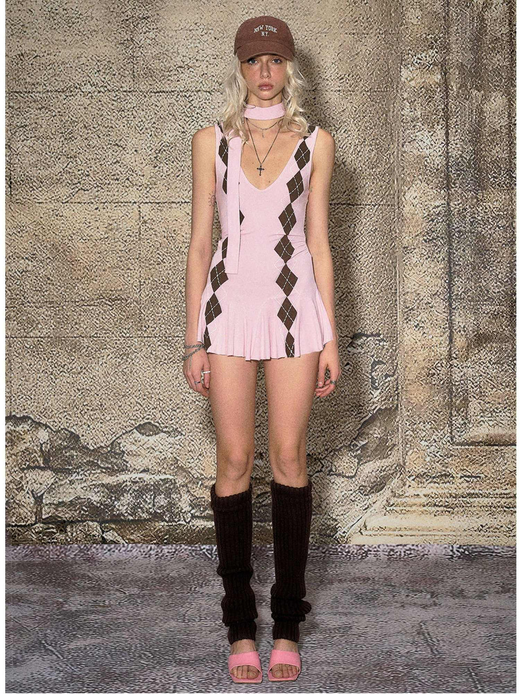 High Waist Printed A Line Sleeveless V-neck Casual Girls Strappy Mini Dresses