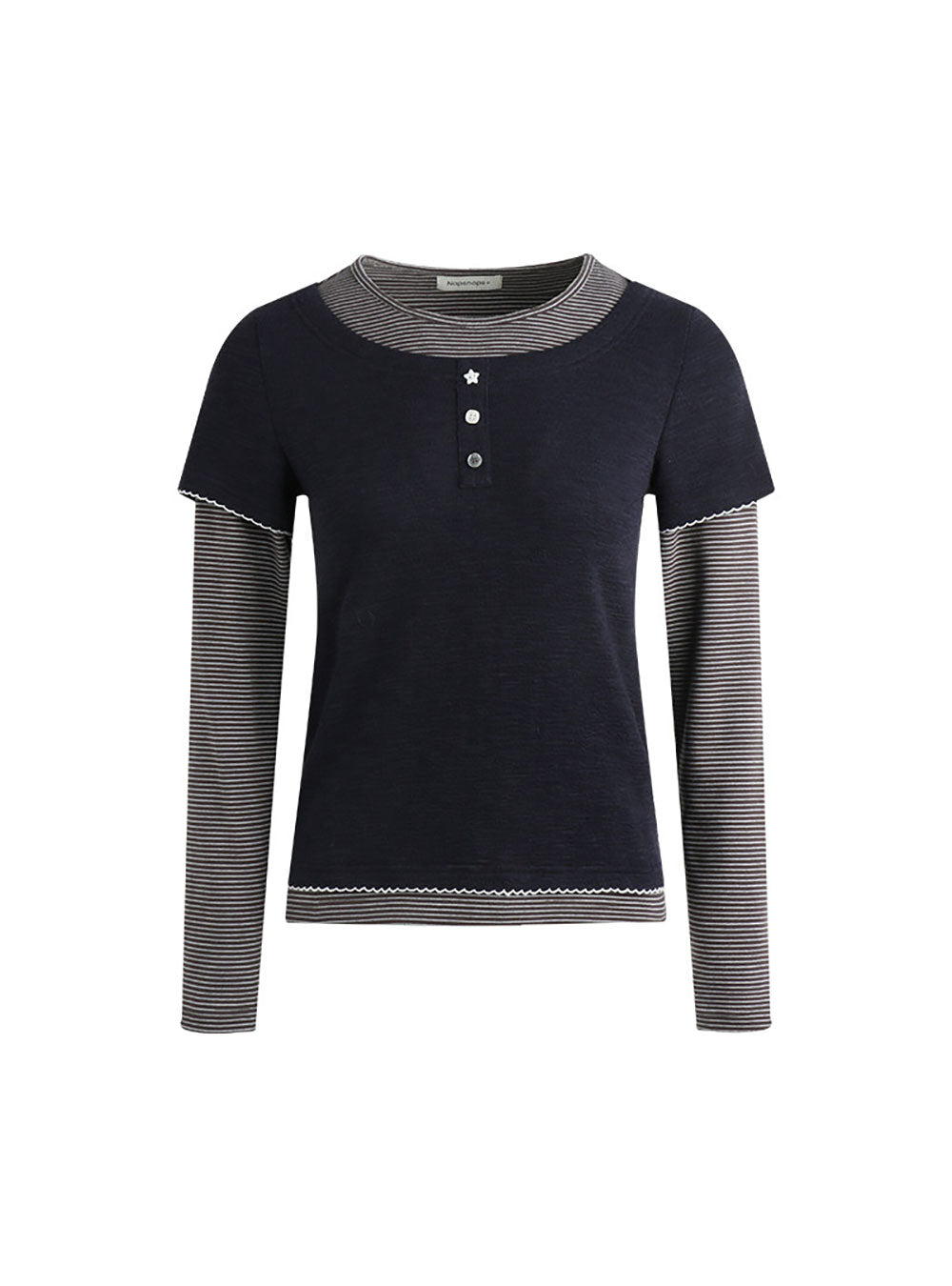 Layered Stripe Button Top (2color)