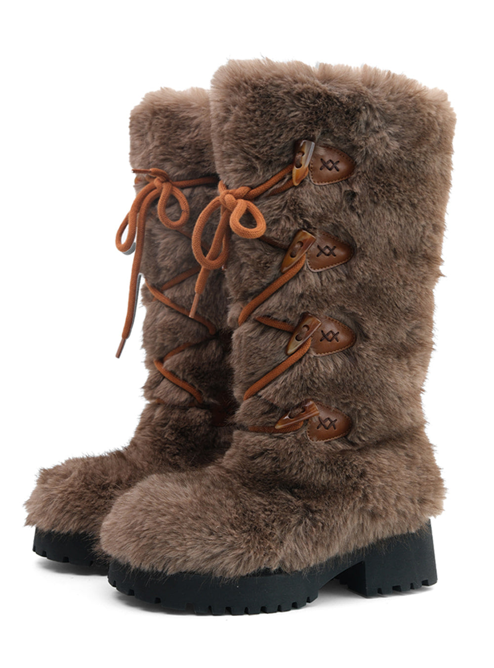Brown Faux-Fur Lined Snow Cotton Boots
