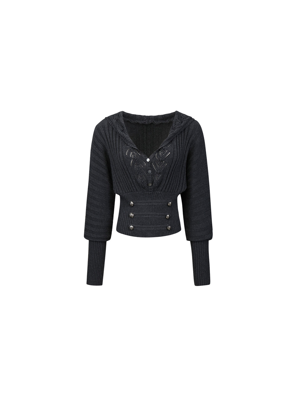 Lace Corset Ribbed Knit Top (2color)