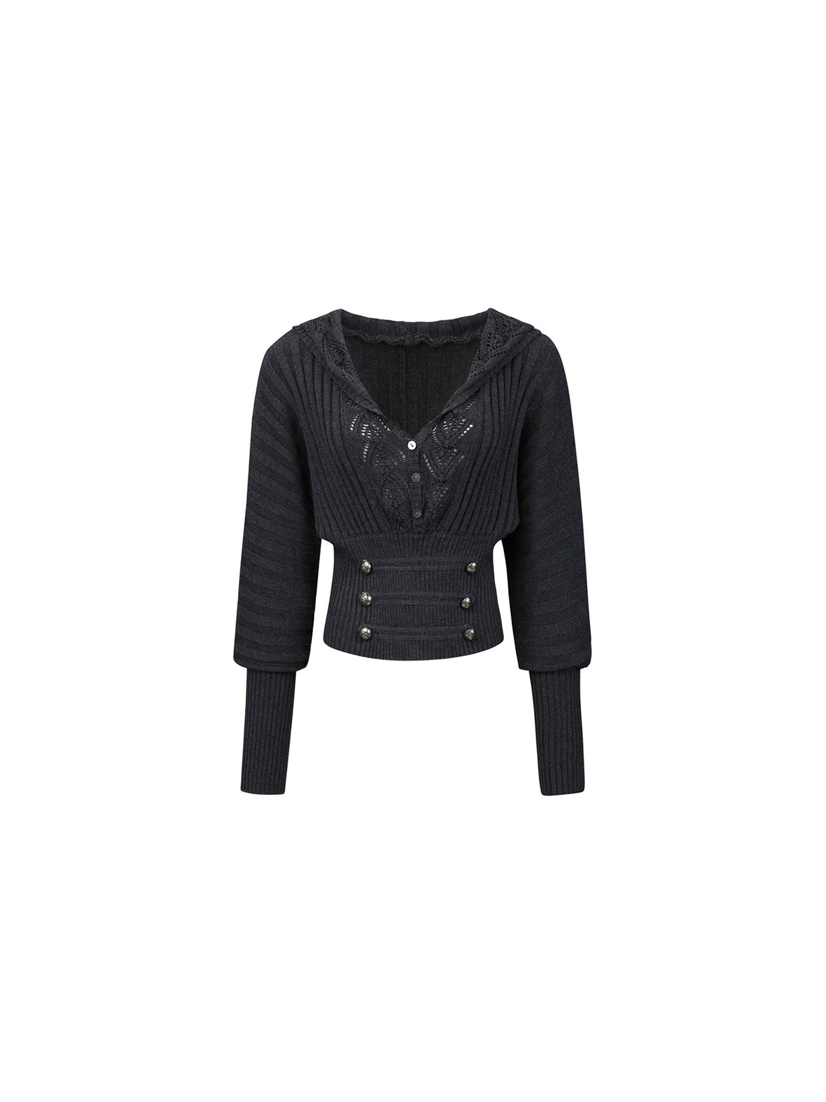 Lace Corset Ribbed Knit Top (2color)