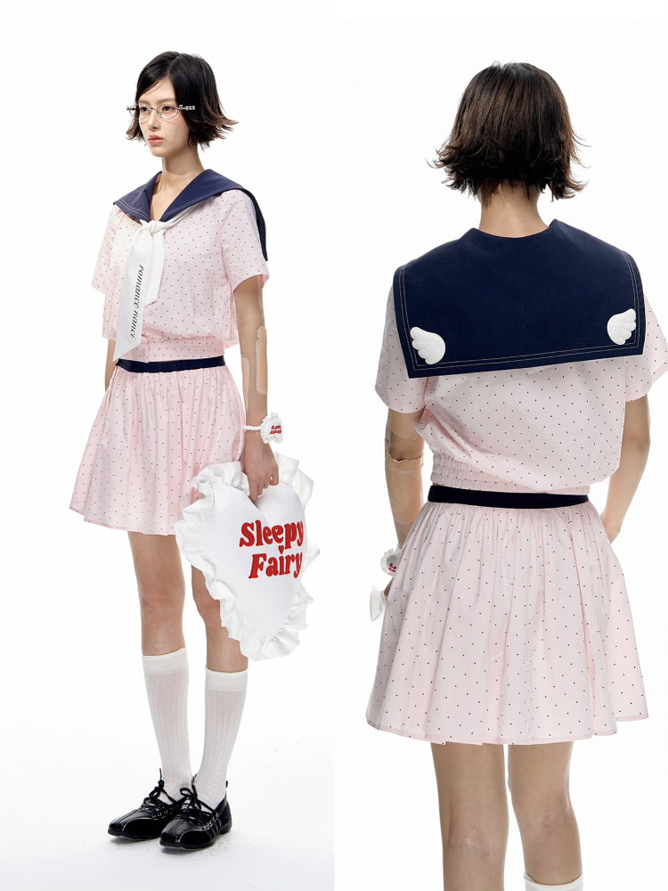 Romance Nanci Wing Point Dot Sailor Shirt