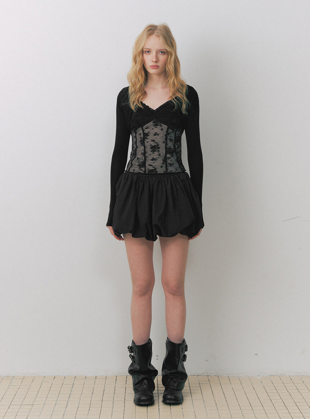 Noir Lace Camisole & Shrug Two-Piece Set