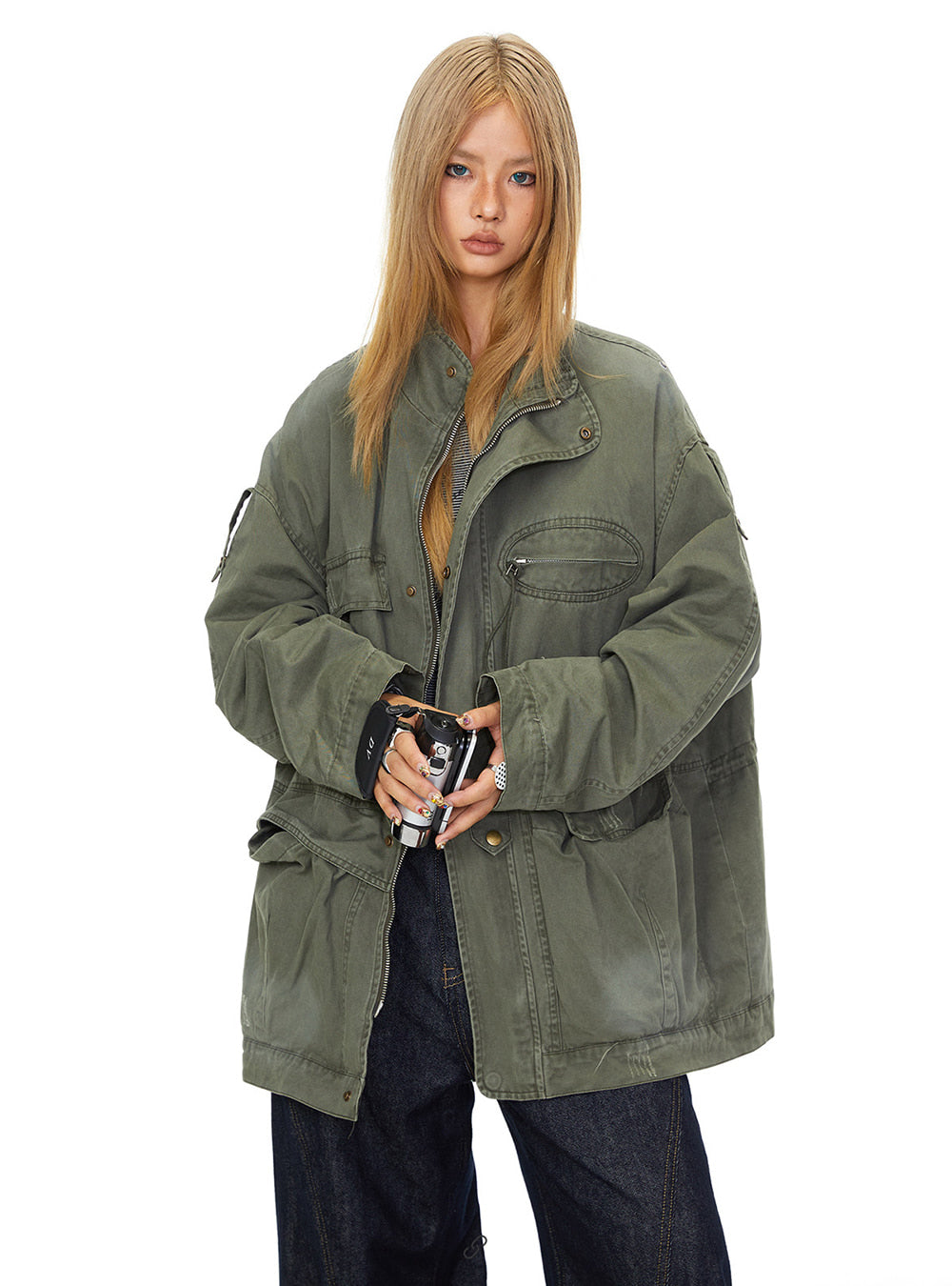 Washed Multi Pocket Work Jacket (2color)