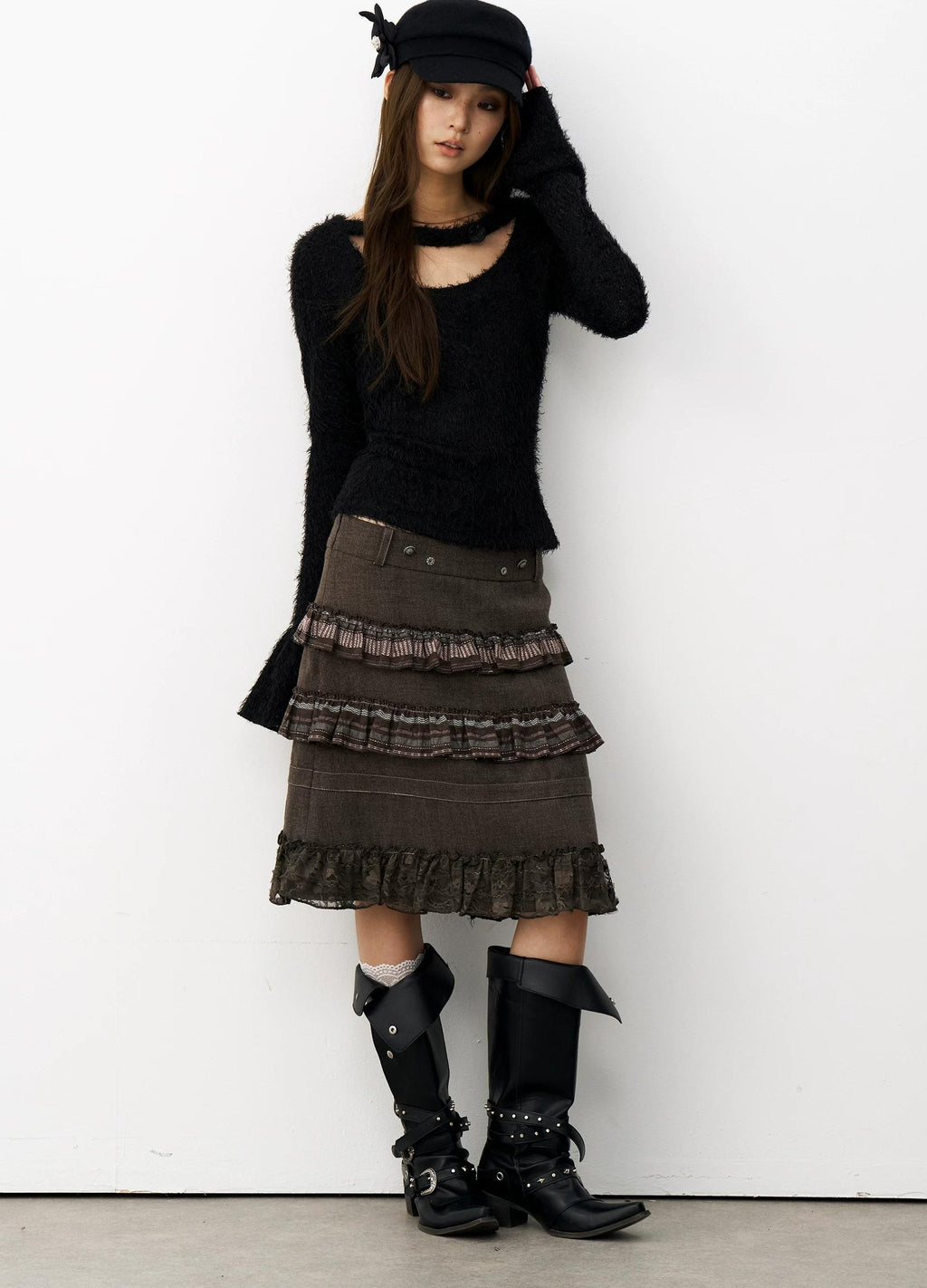 THELIGHT | THREE-DIMENSIONAL WOOL BERET CAP【ID:TN00120】