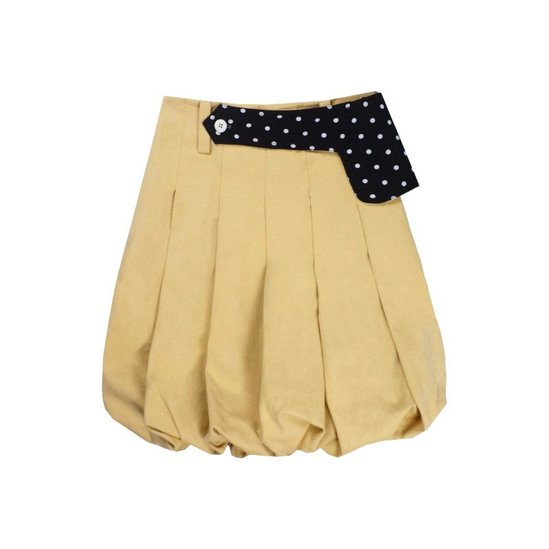 Pure Cotton Workwear Loose Peter Pan Collar Longsleeve Black Top & Skirt Sets