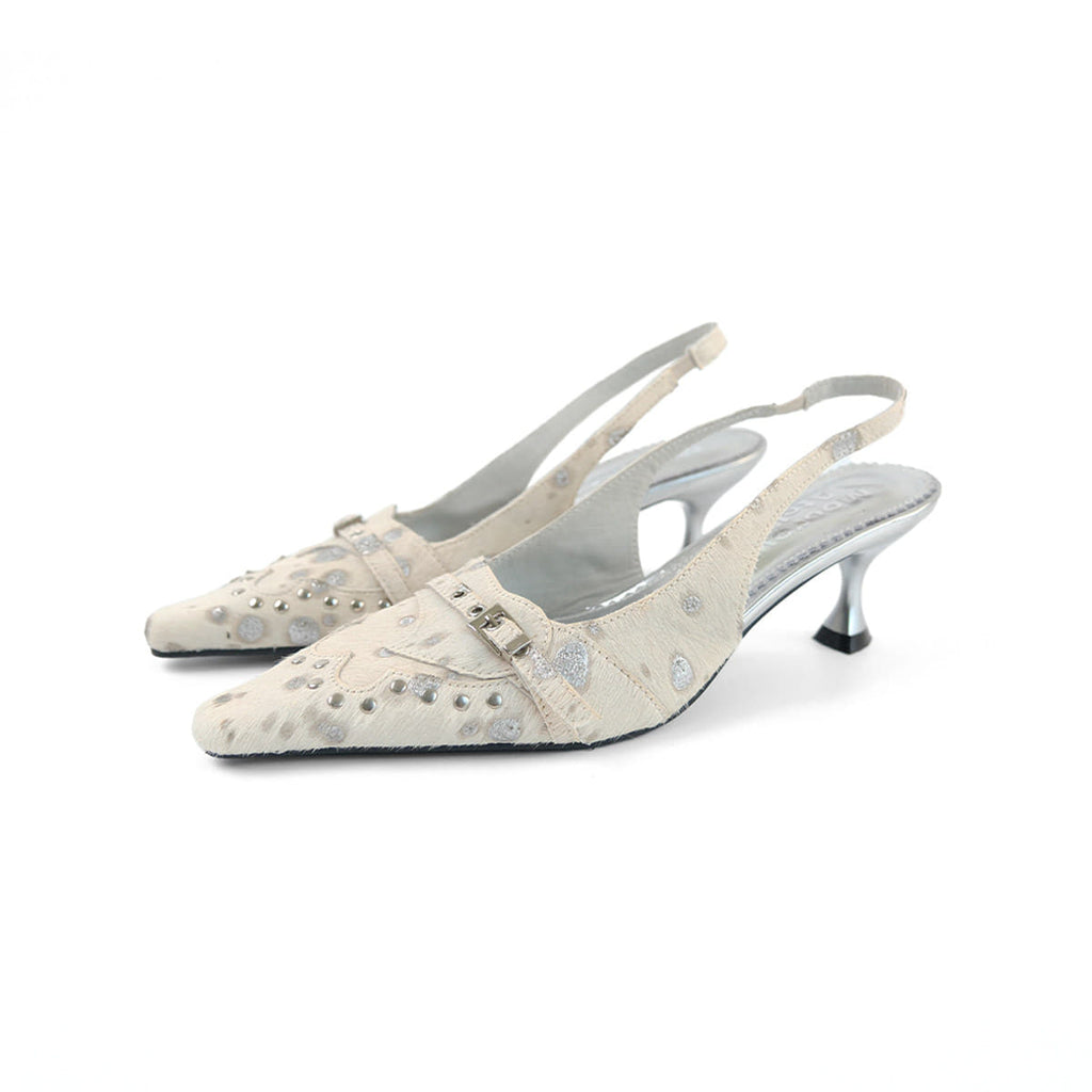 Studded Slingback Shoes (2color)
