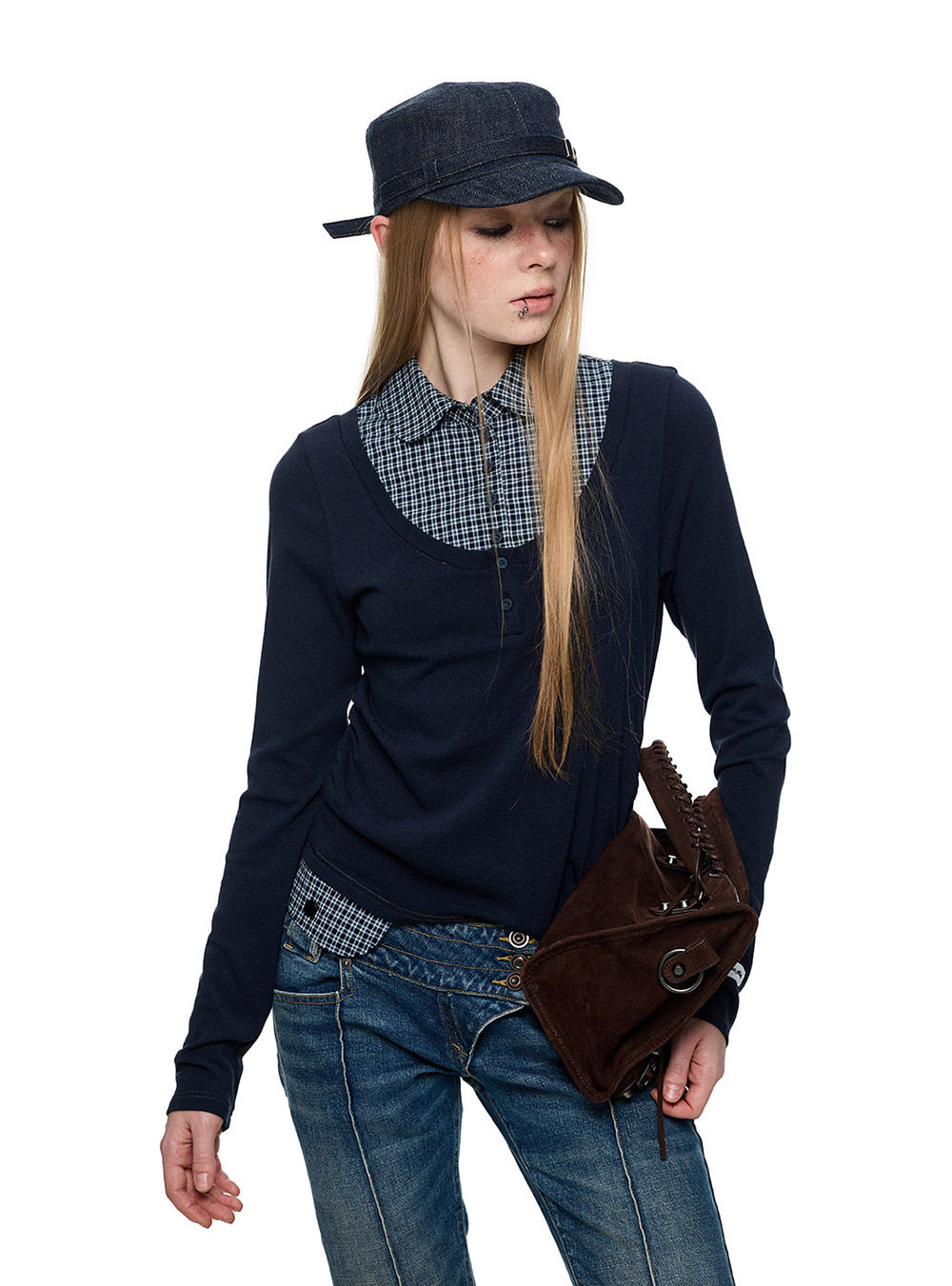 Riot Layered Check Base Top (2color)