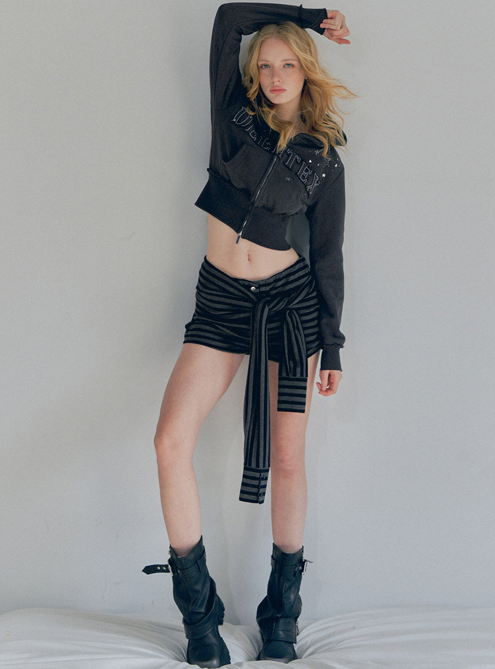 Wrap-Tied Stripe Layer Shorts (2color)