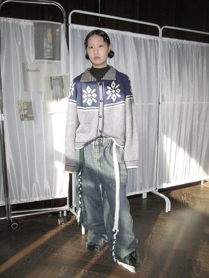 3months | RETRO LOOSE KNIT SWEATER JACKET【ID:TN00043】