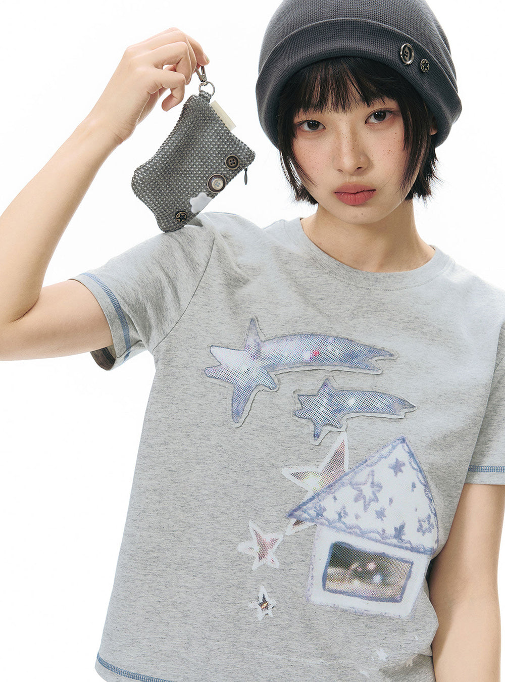 Reversible Patch Shoulder Bag (2color)
