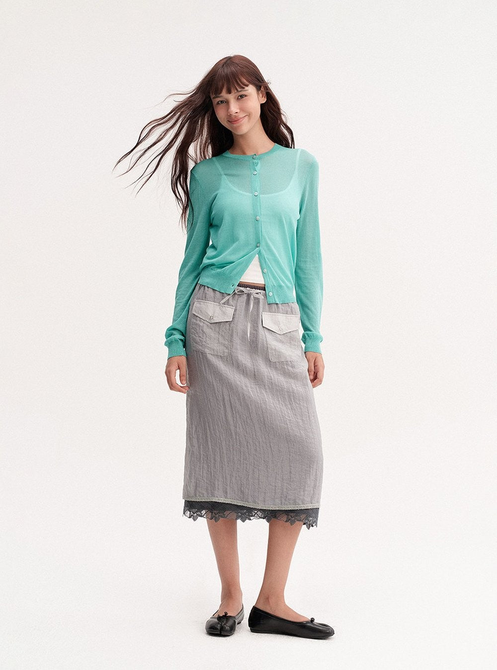 Aqua Mint Knit Cardigan