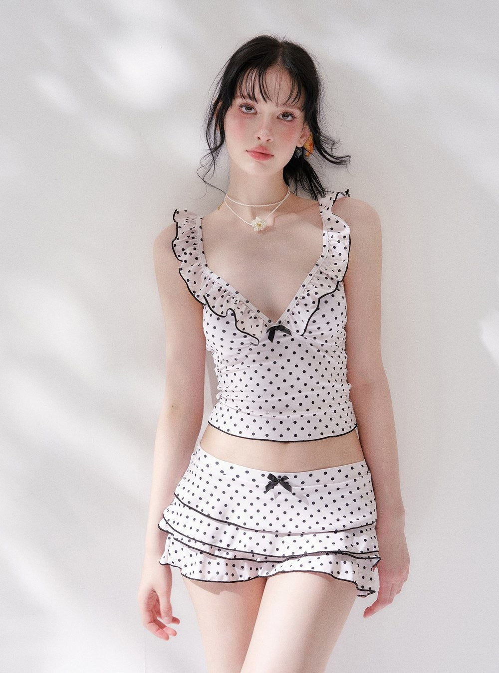 Polka Ruffle Swim Set (3Piece)