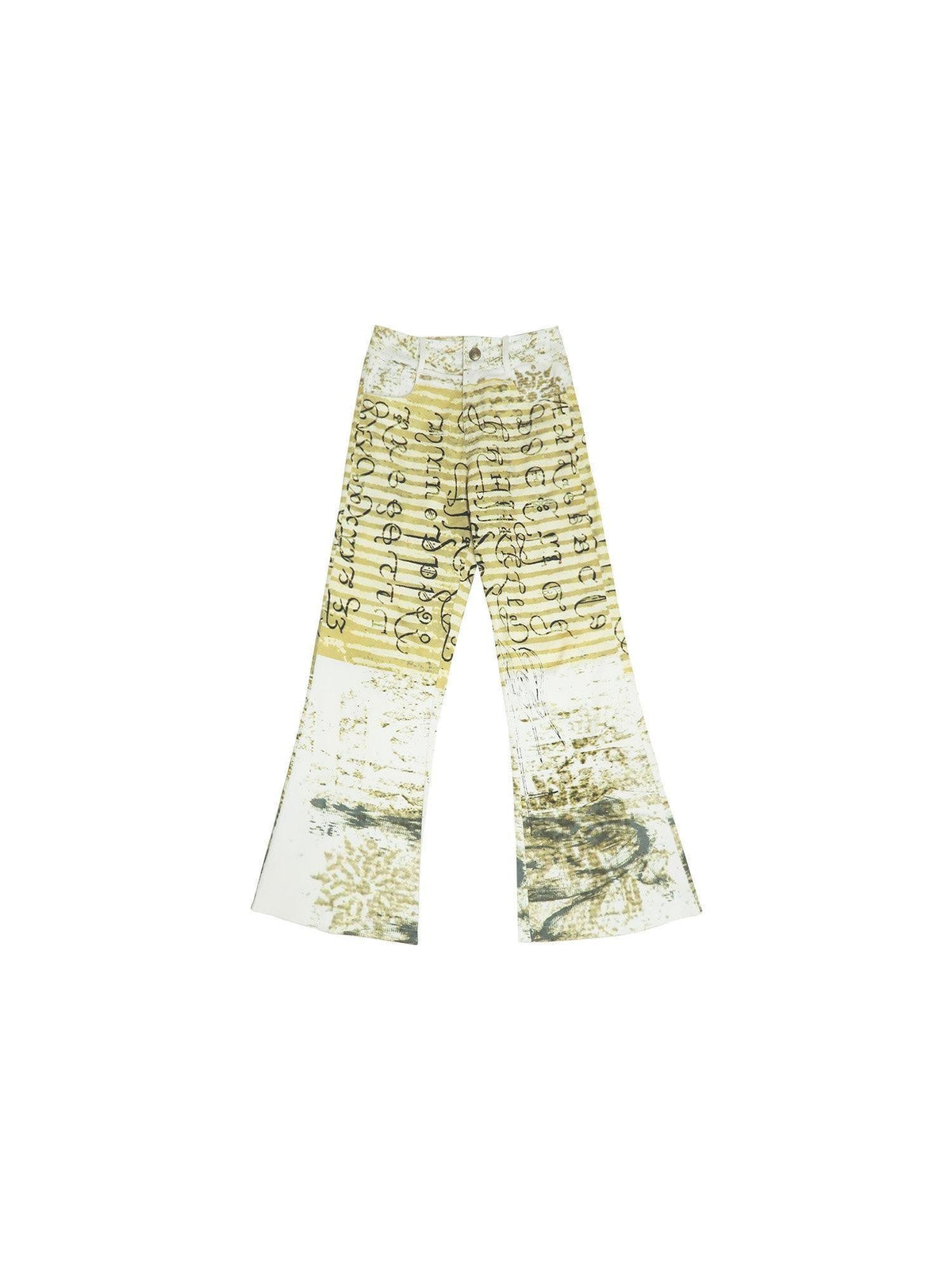 Original Printed Denim Micro Flare Natural Waist Unisex Stylish Flared Jeans
