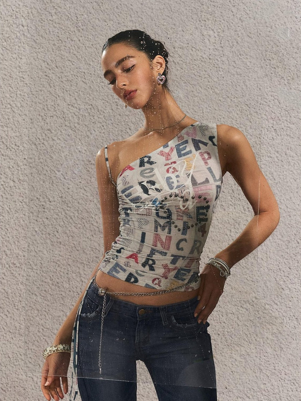 Original Backless Slim Fit Cropped Cotton Women Printed Letter Tank Tops