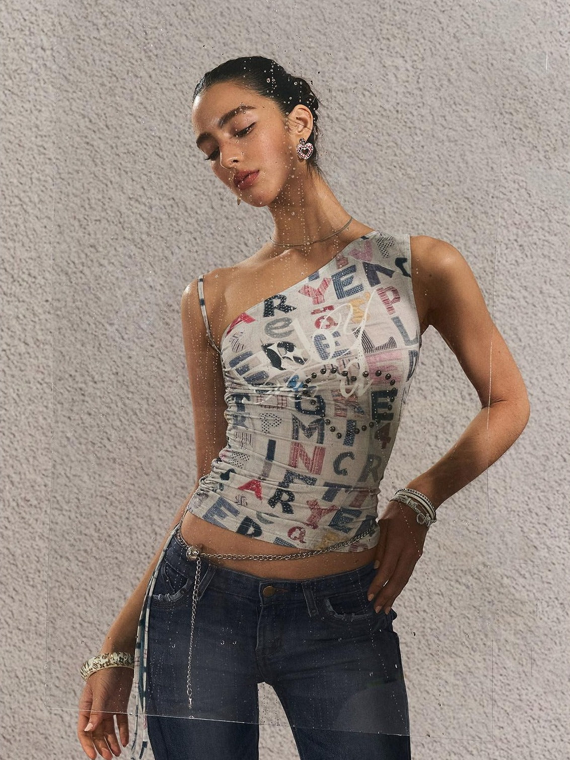 Original Backless Slim Fit Cropped Cotton Women Printed Letter Tank Tops