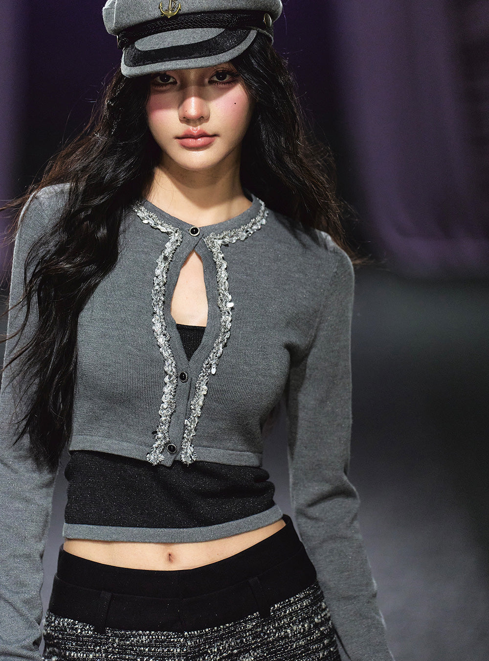 Sparkle Wool Knit Cardigan Set