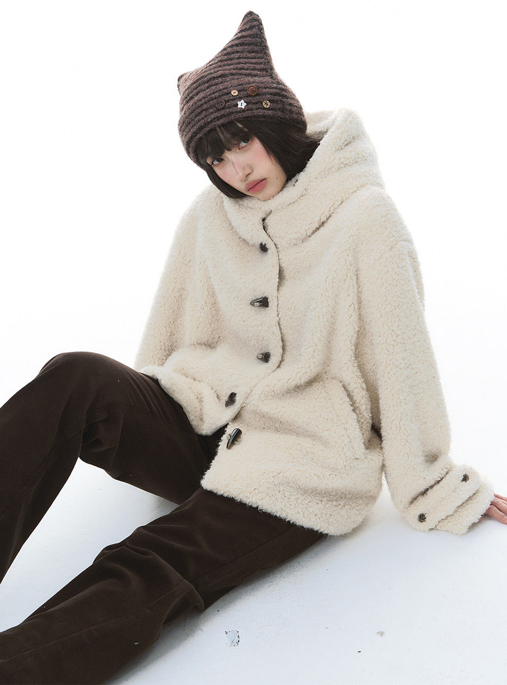 Retro Stripe Knit Beanie (2color)
