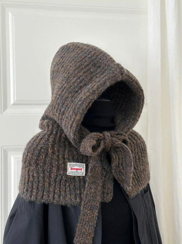 TRIA SELECT |  WINTER KNIT BALACLAVA SCARF HAT【ID:TN00004】