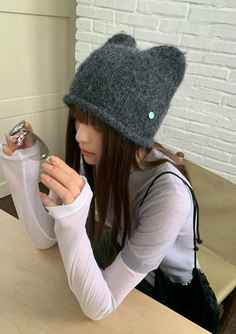 TRIA SELECT | FLUFFY CAT EARS WOOL CAP【ID:TN00085】
