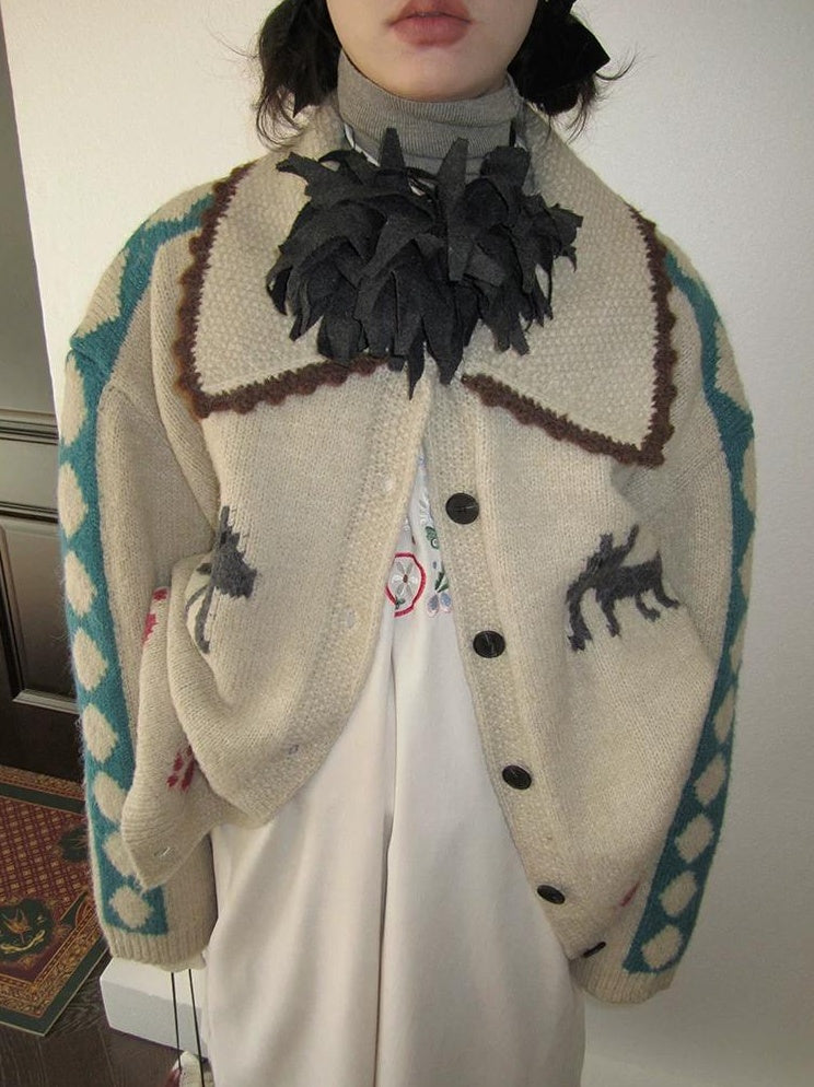 3months | VINTAGE LAPEL CARDIGAN SWEATER【ID:TN00048】
