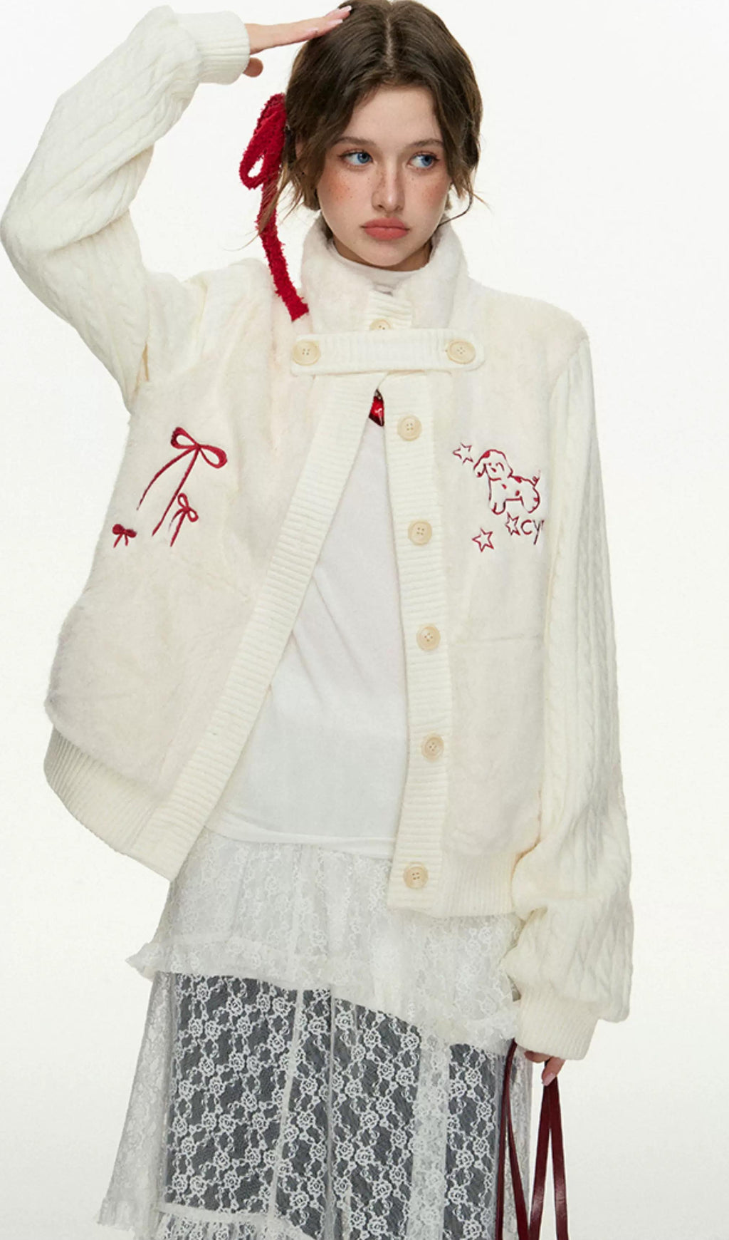 CyNi | COZY RABBIT HAIR CARDIGAN【ID:TN00097】